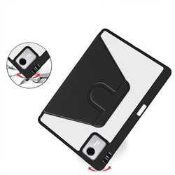Etui Obrotowe Clear do Lenovo Idea Tab 11 2025, czarne - ochronne z podstawką