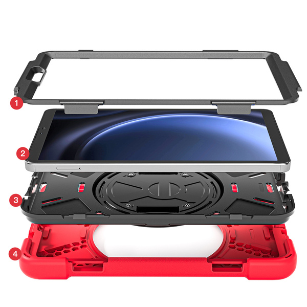 Etui pancerne Shockproof do Samsung Galaxy Tab A9 8 / 8.7 2023, czerwone - ochronne