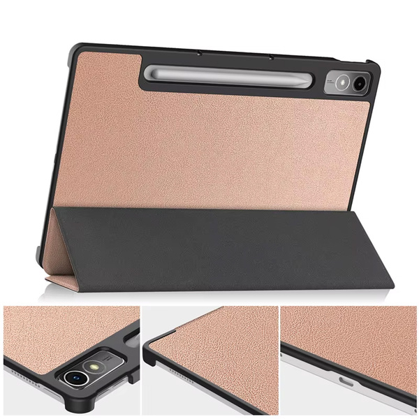 Etui Smart Case do Lenovo Tab P12 12.7 TB370 2023 / Tab P12 TB370, różowe - ochronne z podstawką