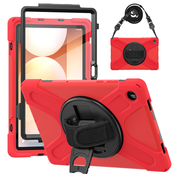 Etui do Samsung Galaxy Tab A11 Plus 10.9 2025 / A9 Plus - Pancerne z szybką, uchwytem i paskiem