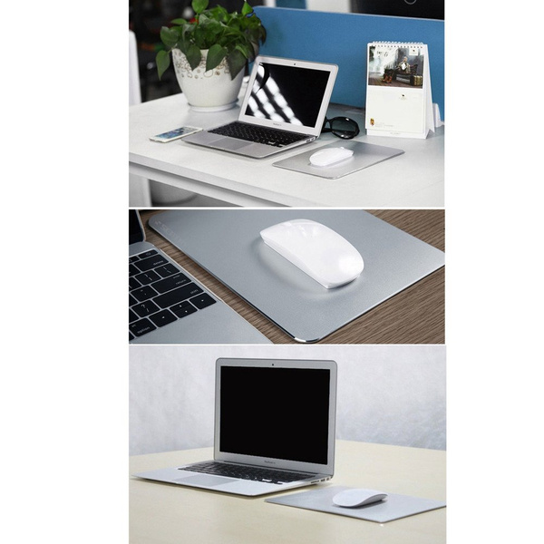 Aluminiowa podkładka pod myszkę do komputera Apple antypoślizgowa cienka, srebrny