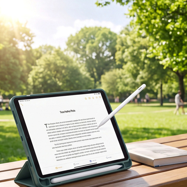 Etui Clear Pencil do Galaxy Tab A11 X135/ X133 A9 SM-X110/ SM-X115, uchwyt na rysik, ciemnozielone