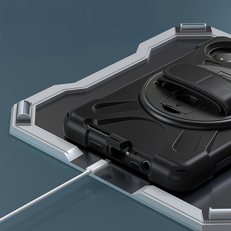 Etui pancerne Shockproof z uchwytem paskiem do Xiaomi Redmi Pad SE 8.7 2024, czarne