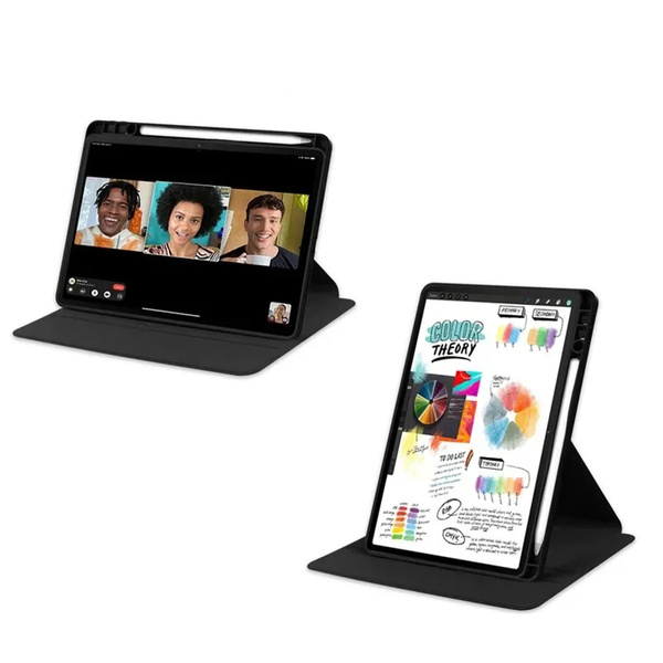 Etui Obrotowe Clear do Lenovo Idea Tab 11 2025, czarne - ochronne z podstawką
