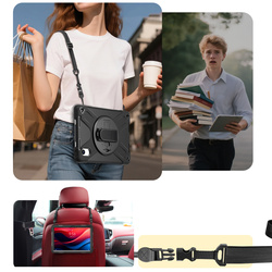 Etui Shockproof z uchwytem do Lenovo Tab M11 10.95, czarne - ochronne z podstawką, dostęp do portów i przycisków