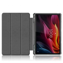 Etui Clear Pencil do Lenovo K11 Plus, czarne - ochronne z podstawką, dostęp do portów i przycisków