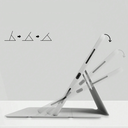 Etui Obrotowe Pencil do iPad 10.9 2022 Gen. 10 / 11 2025 A16 Gen. 11 Wake, szare - ochronne z podstawką