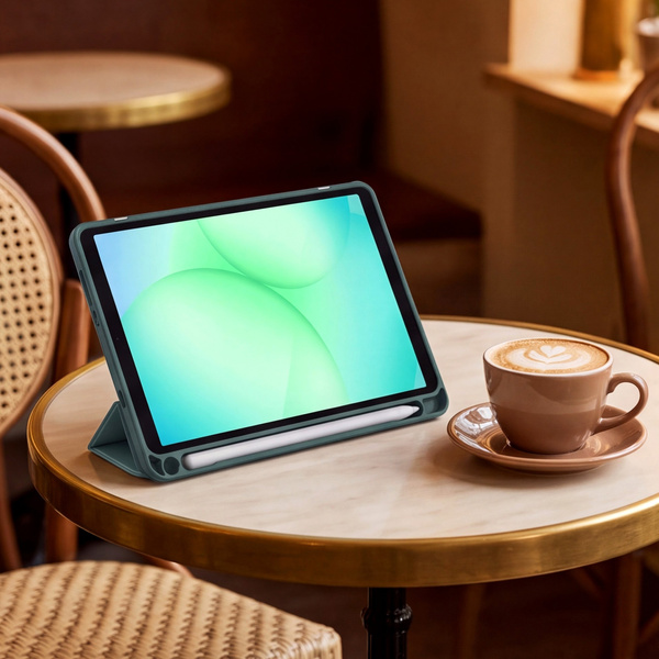 Etui Clear Pencil do Galaxy Tab A11+ 10.9 2025 X230/ X235/ X236 A9+ SM-X215/ X216, ciemnozielone