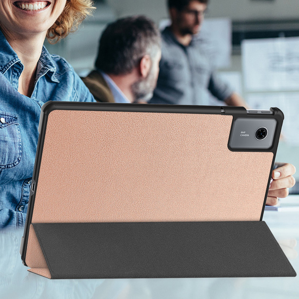 Etui Smart do Lenovo Idea Tab 11 2025 z klapką, złote - ochronne z podstawką