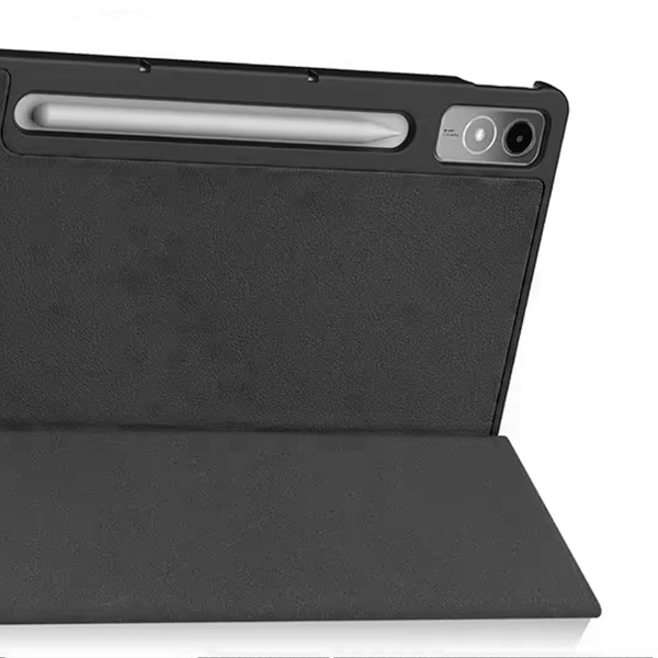 Etui Smart Case do Lenovo Tab P12 12 / Tab P12 TB370, czarne - ochronne z podstawką, dostęp do portów i przycisków