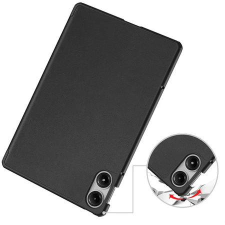 Etui Smart z klapką do Xiaomi Redmi Pad Pro 12.1 2024, czarne - ochronne z podstawką, dostęp do portów i przycisków