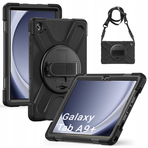 Etui pancerne Armor z uchwytem do Galaxy Tab A9 Plus 11 X210 / X215 / X216, czarne - ochronne
