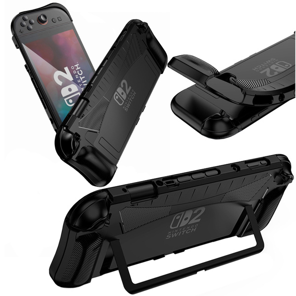 Etui do Nintendo Switch 2 2025 Lekkie do grania poprawia chwyt, czarne - ochronne z podstawką