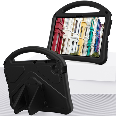 Etui FunColor do Lenovo Tab 10.1 2025, czarne - ochronne z podstawką, dostęp do portów i przycisków