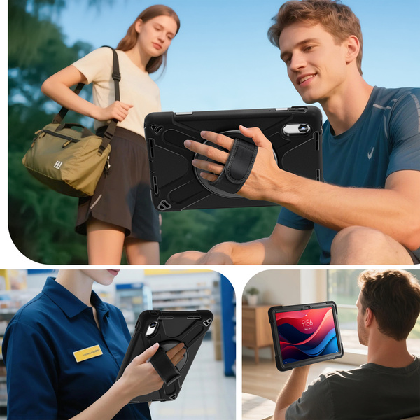 Etui pancerne Armor do Idea Tab 11 / Lenovo Idea Tab - ochronne z podstawką, dostęp do portów i przycisków
