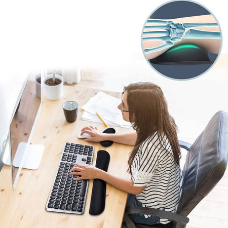 Zestaw ergonomicznych żelowych podkładek Strado - 3 sztuki (Czarny)