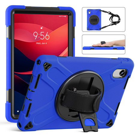 Etui Armor Strap do Lenovo Tab M11, granatowe - ochronne z podstawką, dostęp do portów i przycisków