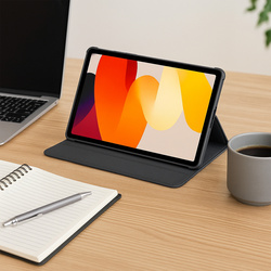 Etui Obrotowe 360 do Xiaomi Redmi Pad SE 2023 11, czarne - ochronne z podstawką, dostęp do portów i przycisków