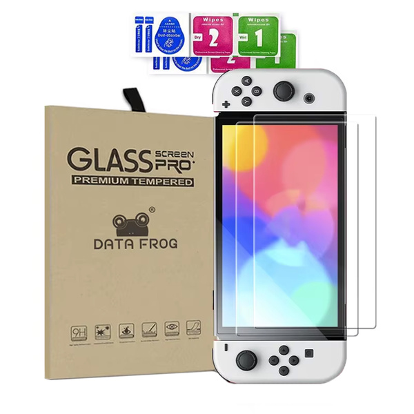 Szkło hartowane do Nintendo Switch Oled zestaw - ochrona ekranu 9H, pełne pokrycie, oleofobowe