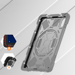 Etui Shockproof z uchwytem do Lenovo Tab M11 10.95, czarne - ochronne z podstawką, dostęp do portów i przycisków