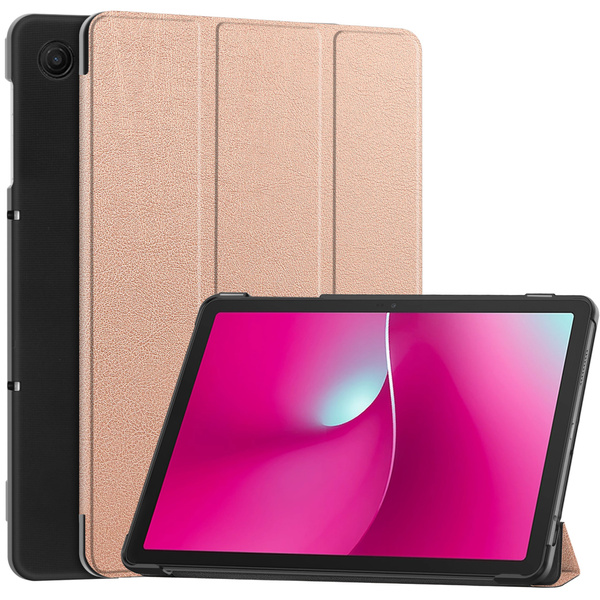 Etui Smart do T-Mobile T Tablet 2 10.1 5G 2025 z klapką, różowe złoto - ochronne z podstawką