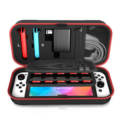 Etui podróżne walizka torba do Nintendo Switch 1, czerwone - ochronne z podstawką, dostęp do portów i przycisków
