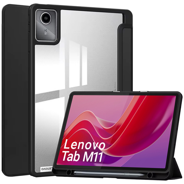 Etui Crystal case do Lenovo Tab M11 10.95 11 / 11 TB330, czarne - ochronne z podstawką