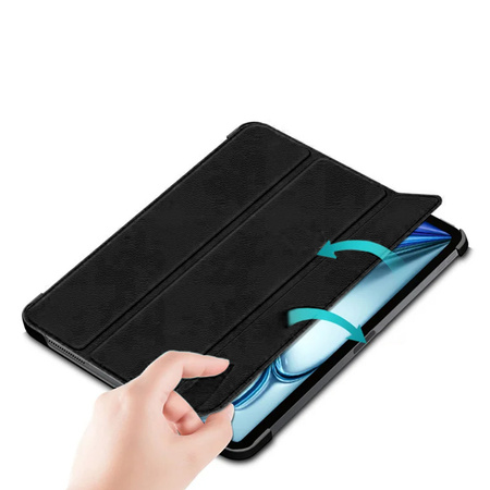 Etui Smart Case obudowa do iPad Air 11 Gen 6 2024 A2899 A2900, czarne - ochronne z podstawką