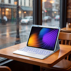 Etui z klawiaturą do Xiaomi Pad 7 / Pad 7 Pro 11.2 na rysik / Xiaomi Pad 7 Pro, niebieskie - ochronne z podstawką