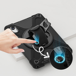 Etui Shockproof z uchwytem do Lenovo Tab M11 10.95, czarne - ochronne z podstawką, dostęp do portów i przycisków