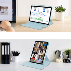 Etui z klawiaturą 360 do iPad Air 13 M4/ M3/ M2 2026/ 25/ 24 ochronne niebieskie