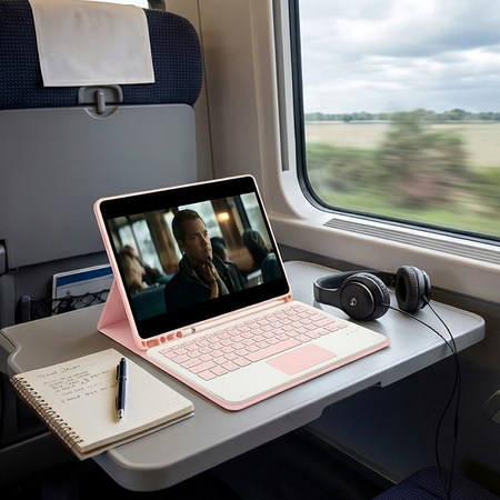 Etui i KLAWIATURA touchpad do iPad Air 11 M3 2025 / Air 11 M2 2024 GEN 7, 6, różowe