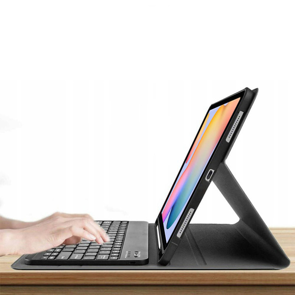 Etui z klawiaturą Bluetooth do Galaxy Tab S6 Lite 10, czarne - ochronne z podstawką