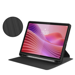Etui 360 Crystal do Lenovo Tab 10.1 2025, czarne - ochronne z podstawką, dostęp do portów i przycisków