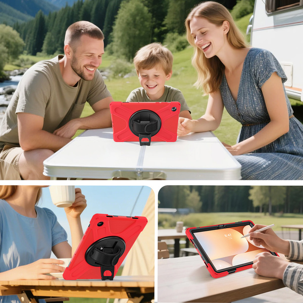 Etui do Samsung Galaxy Tab A11 Plus 10.9 2025 / A9 Plus - Pancerne z szybką, uchwytem i paskiem