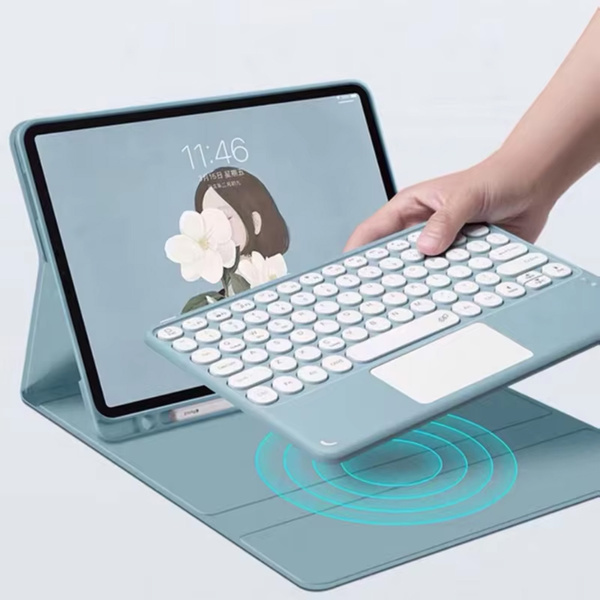 Etui z klawiaturą do Apple iPad Air 13 M2 2024 M3 2025 Gen 6 7 / iPad Air 13 Gen. 6 A2898, niebieskie - ochronne